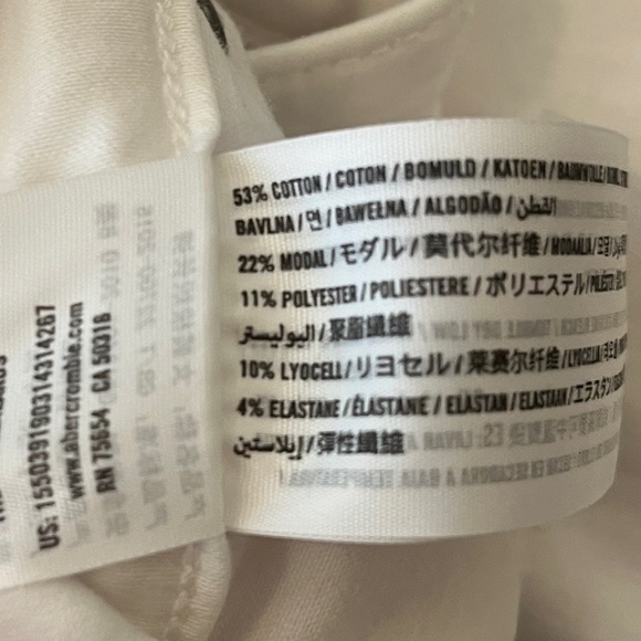 Abercrombie & Fitch Harper Low Rise Jeans Legging White Lyocell size 10 Long - Picture 8 of 8